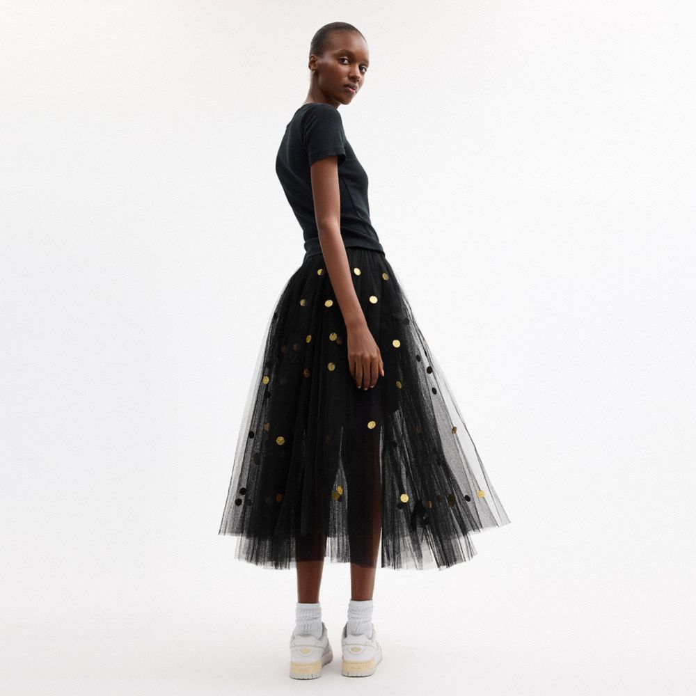 Sequin Paillette Tulle Skirt In Recycled Polyester
