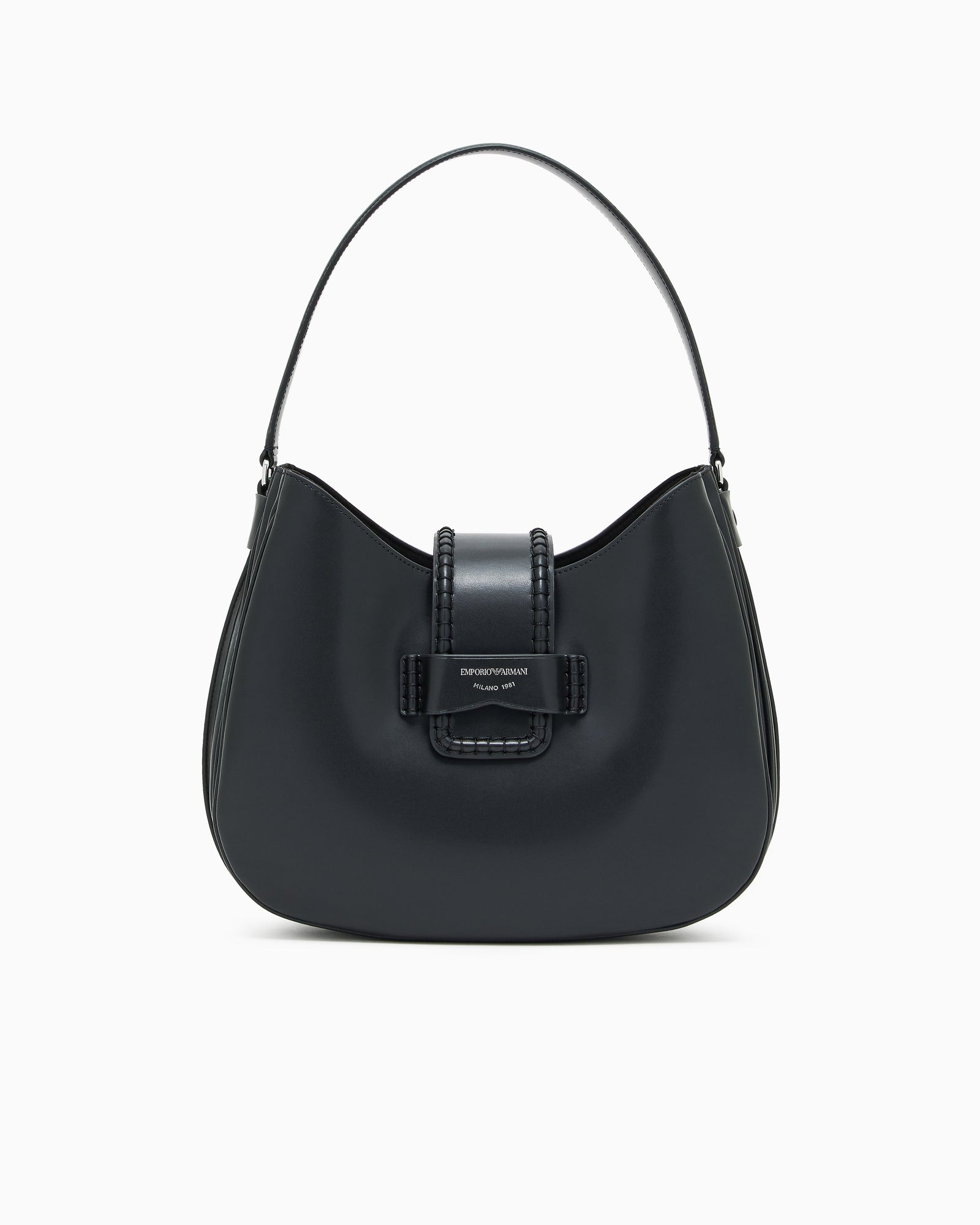 Emporio Armani Leather medium hobo shoulder bag with buckle