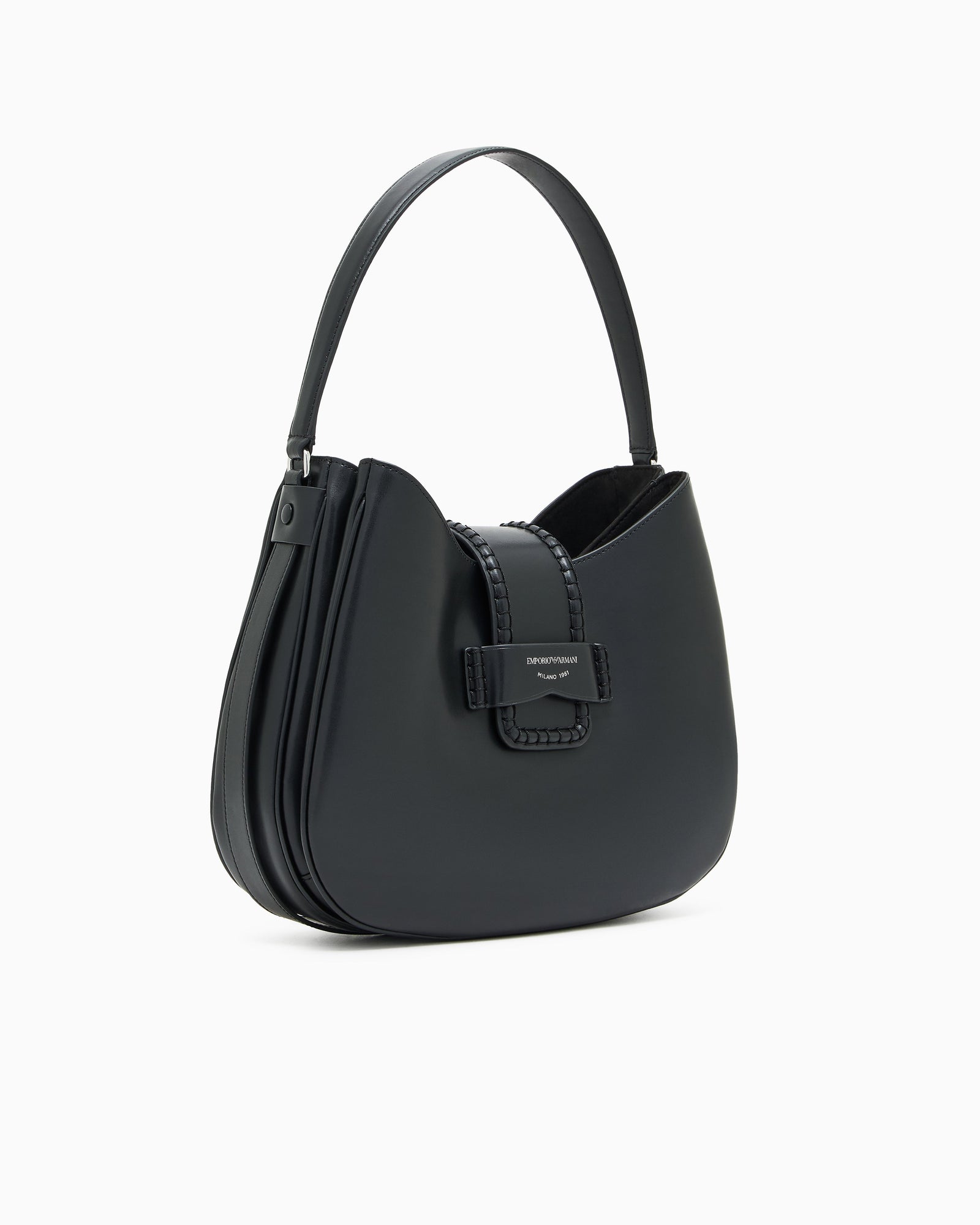 Emporio Armani Leather medium hobo shoulder bag with buckle