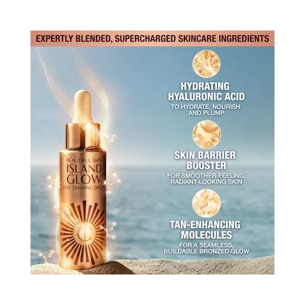 Charlotte Tilbury Beautiful Skin Island Glow Easy Tanning Drops Fair To Medium