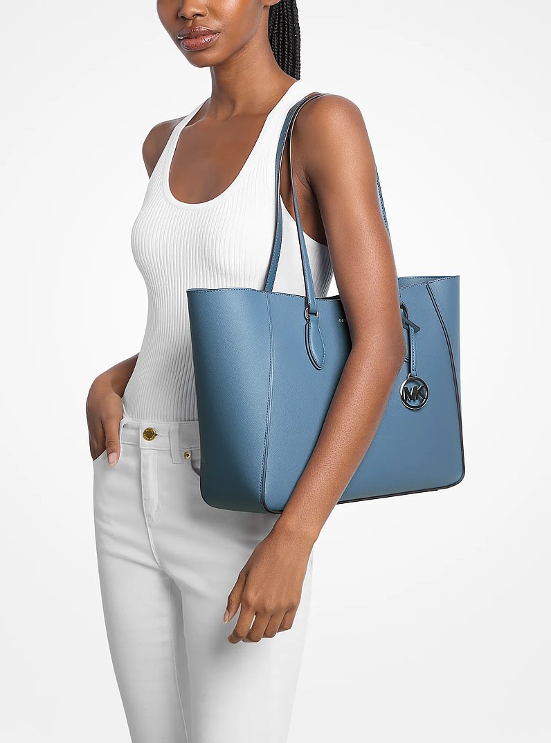 Michael Kors Jet Set Travel Large Signature Logo 3-in-1 Tote Bag Denim