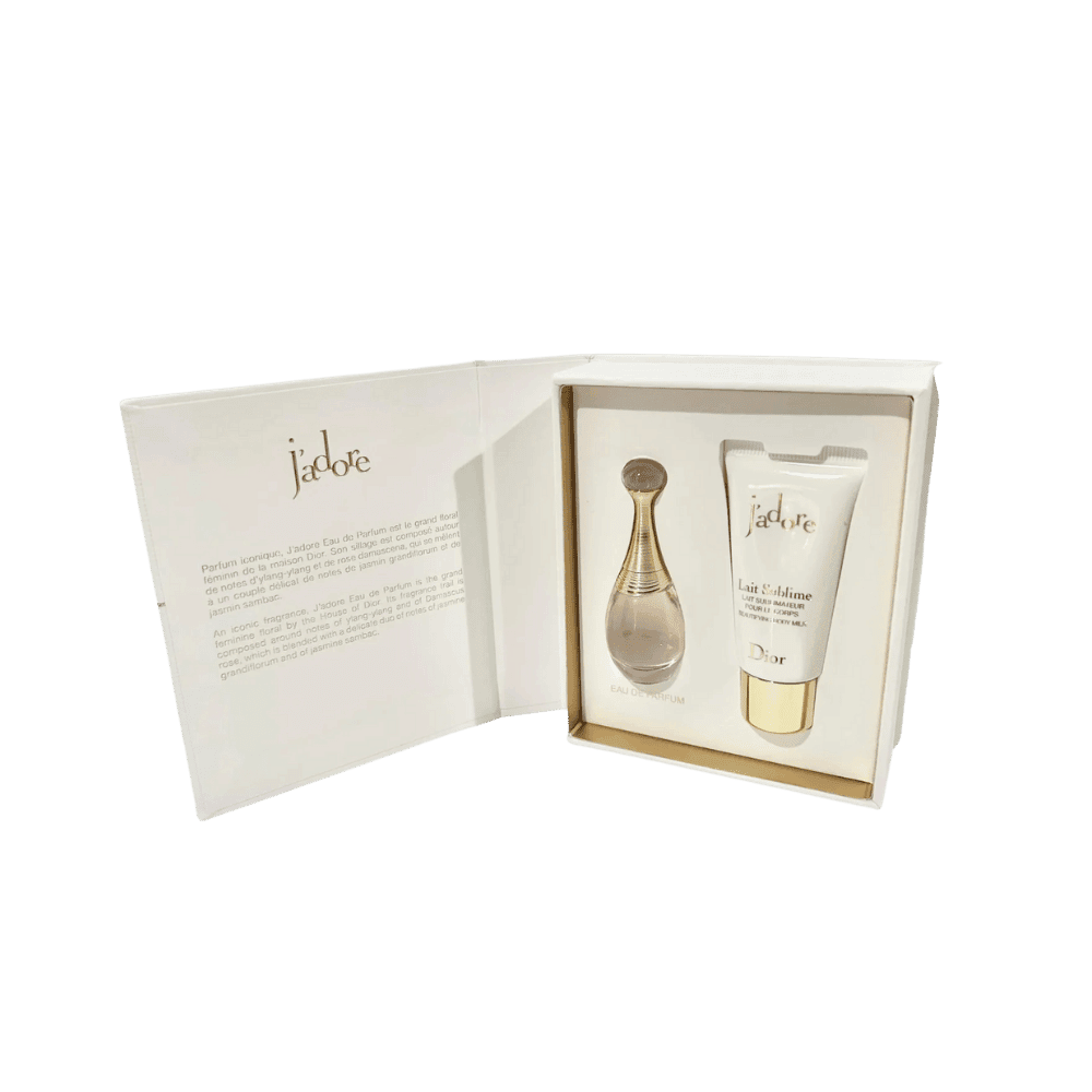 Dior J'adore Perfume for Women Mini Fragrance Gift Set EDP & Body Lotion Duo Travel Set (Perfume 10 ML / Lotion 0.34 Fl Oz)