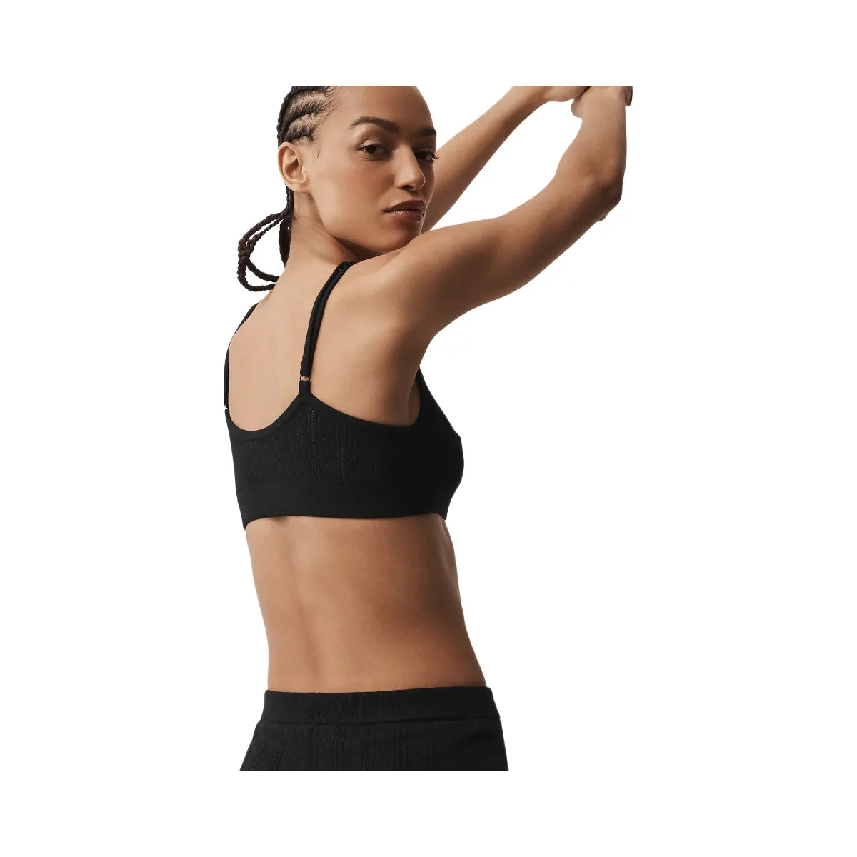 Alo Women's Pointelle Sweater Be Mine Bra - Black