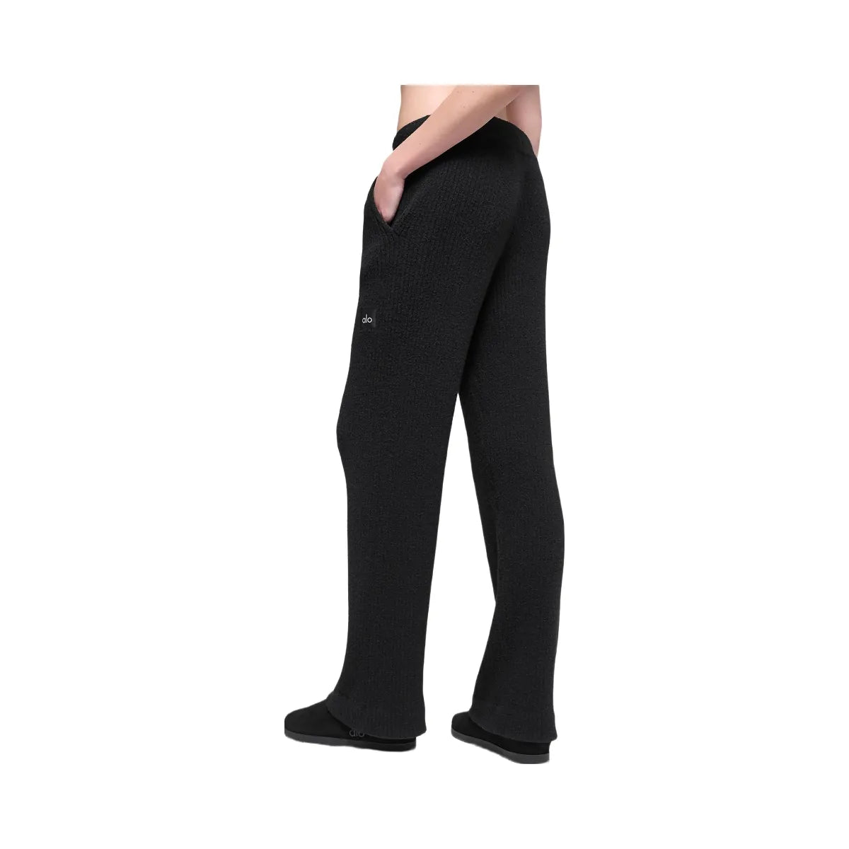 Alo Women's Snuggle Up Sweater High-Waist Wide Leg Pant - Black