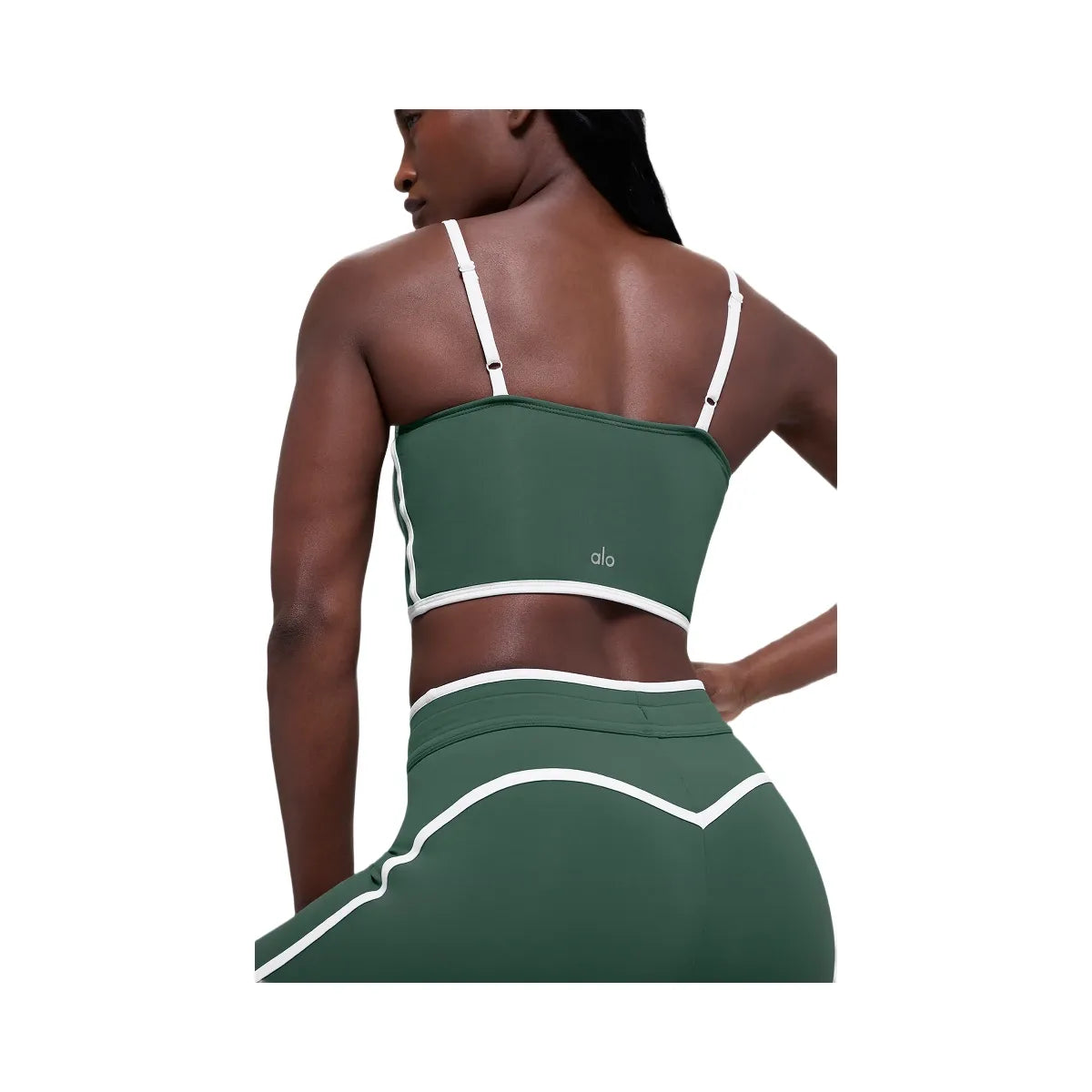Alo Women's Airbrush Streamlined Bra Tank - Clover Green/White