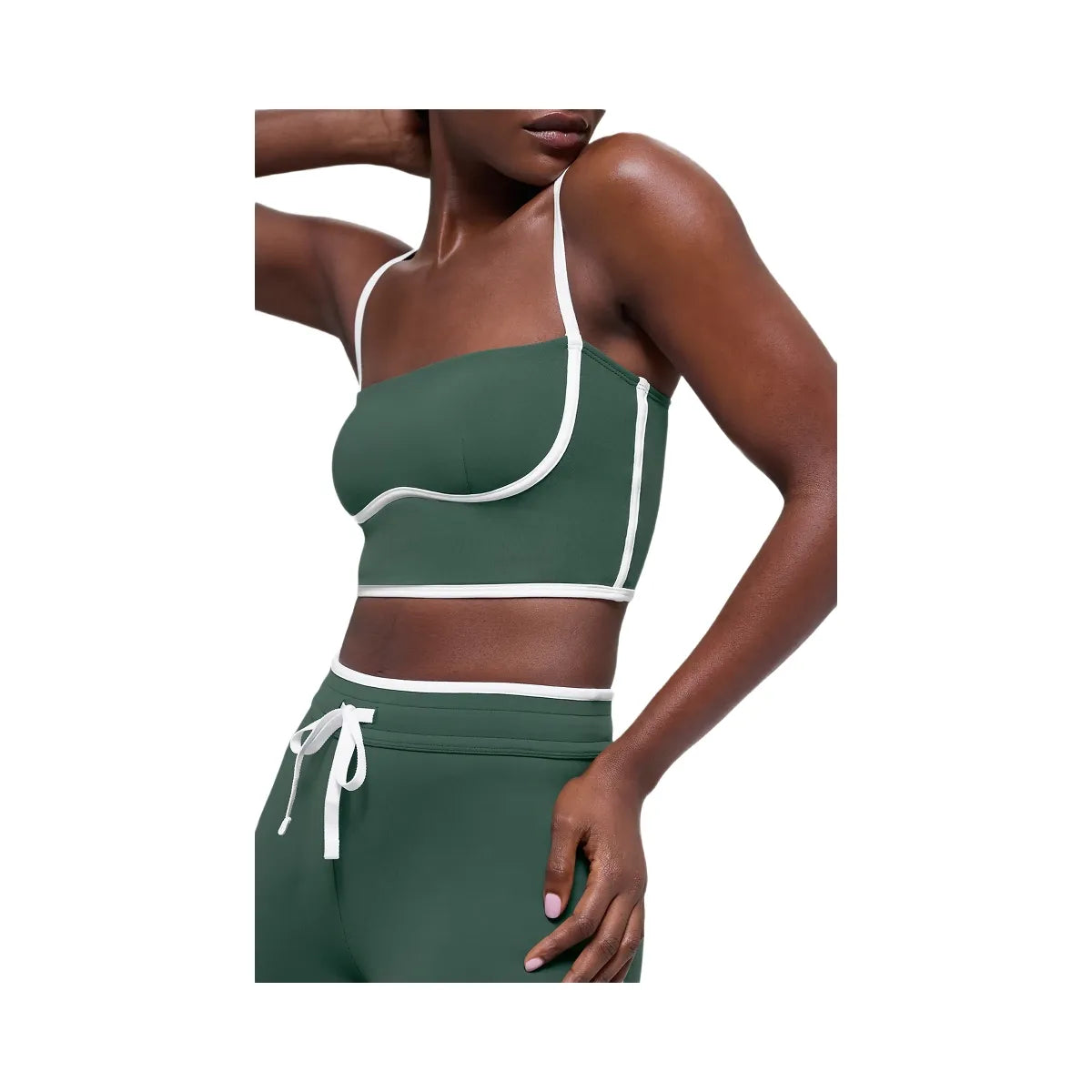 Alo Women's Airbrush Streamlined Bra Tank - Clover Green/White