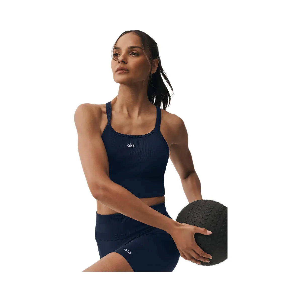 Alo Women's Seamless Ribbed Favorite Bra Tank - Navy