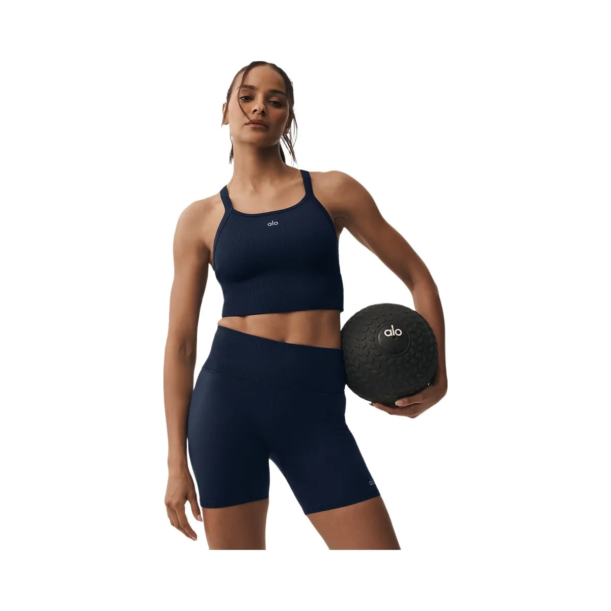 Alo Women's Seamless Ribbed Favorite Bra Tank - Navy