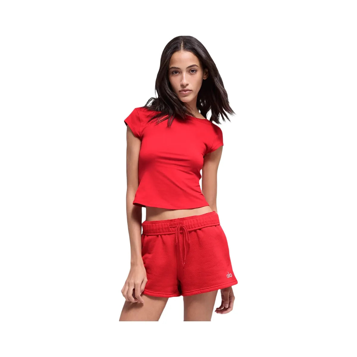 Alo Women's soft Back For More Tee - Bright Red
