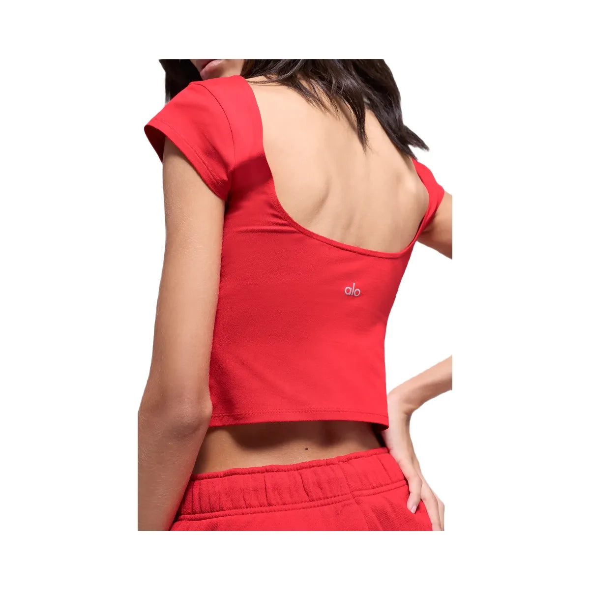 Alo Women's soft Back For More Tee - Bright Red