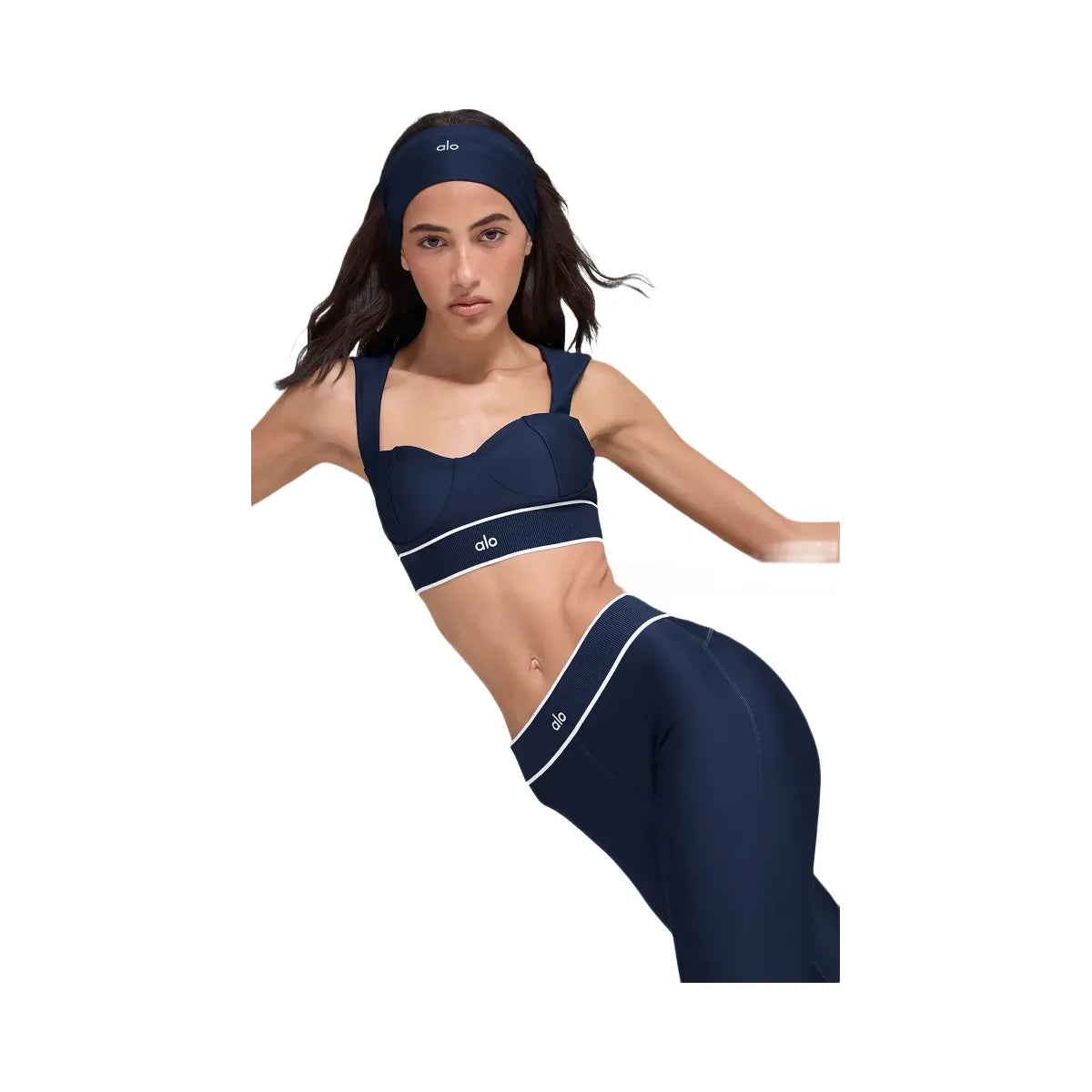 Alo Women's Airlift Alignment Bra - Navy/White