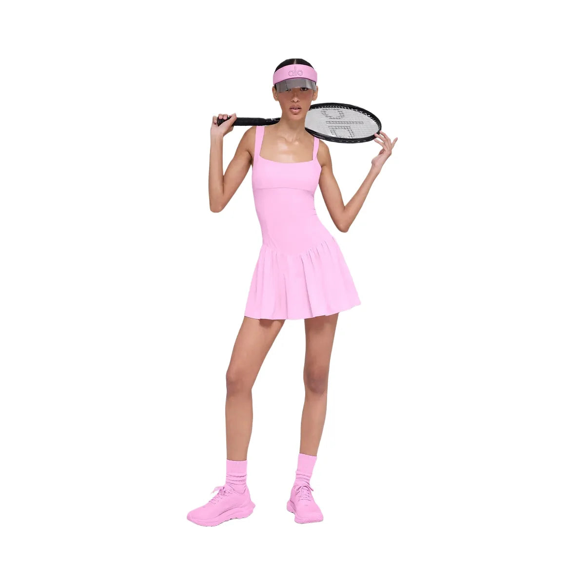 Alo Women's soft Break Point Tennis Dress - Candy Heart Pink