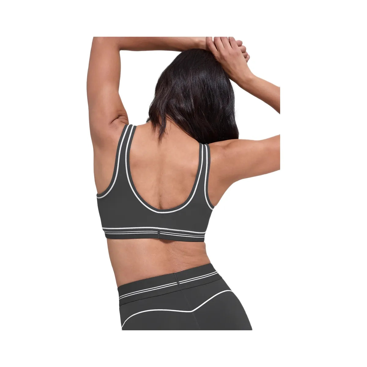 Alo Women's Airbrush Heart Throb Bra - Anthracite/White