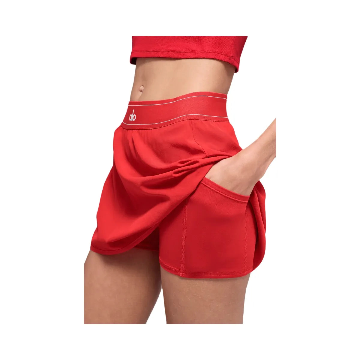 Alo Women's Match Point Tennis Skirt - Bright Red