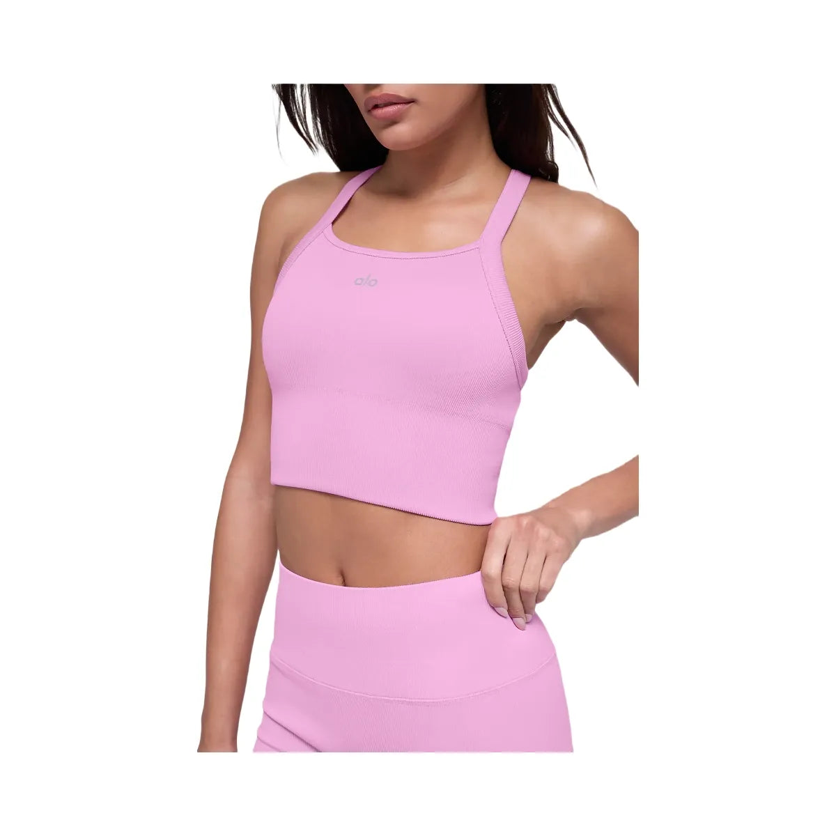 Alo Women's Seamless Ribbed Favorite Bra Tank - Candy Heart Pink
