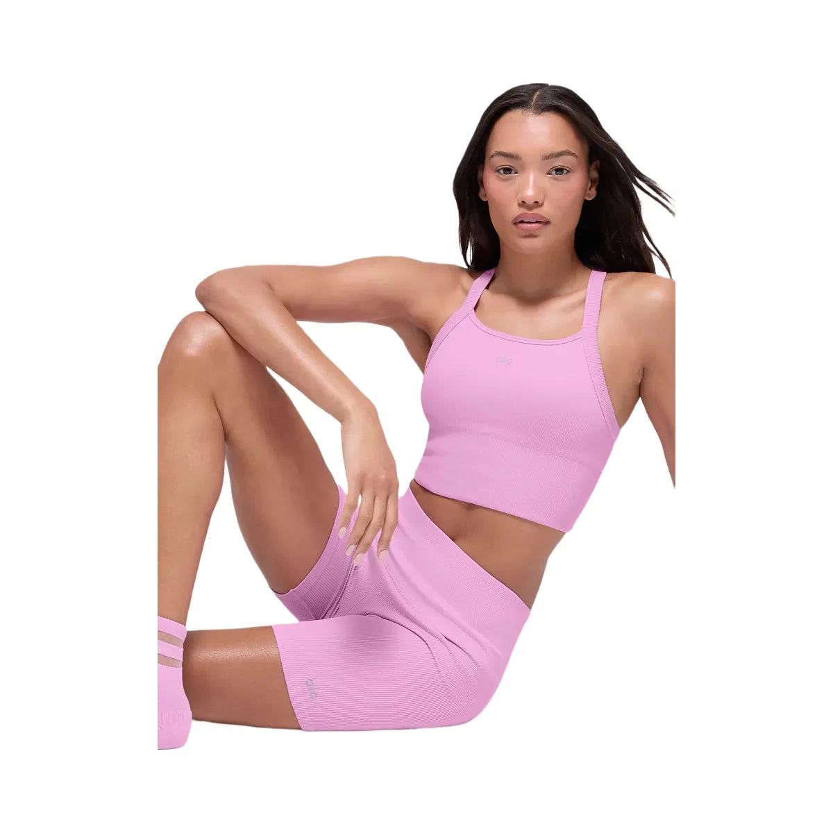 Alo Women's Seamless Ribbed Favorite Bra Tank - Candy Heart Pink
