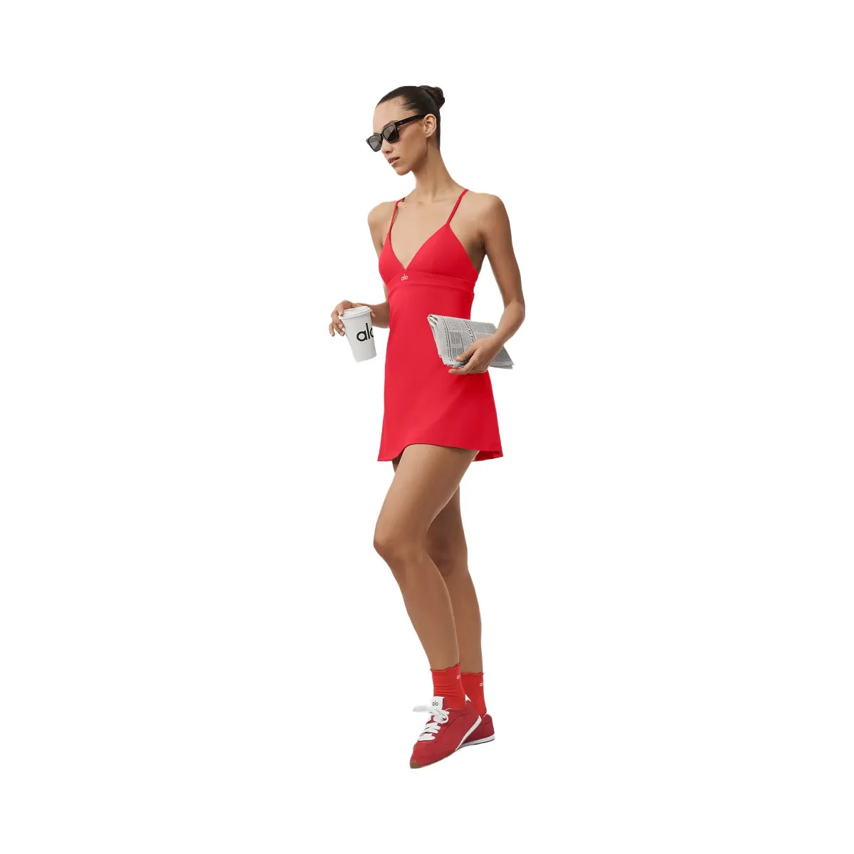 Alo Women's Airbrush Splendor Dress - Bright Red