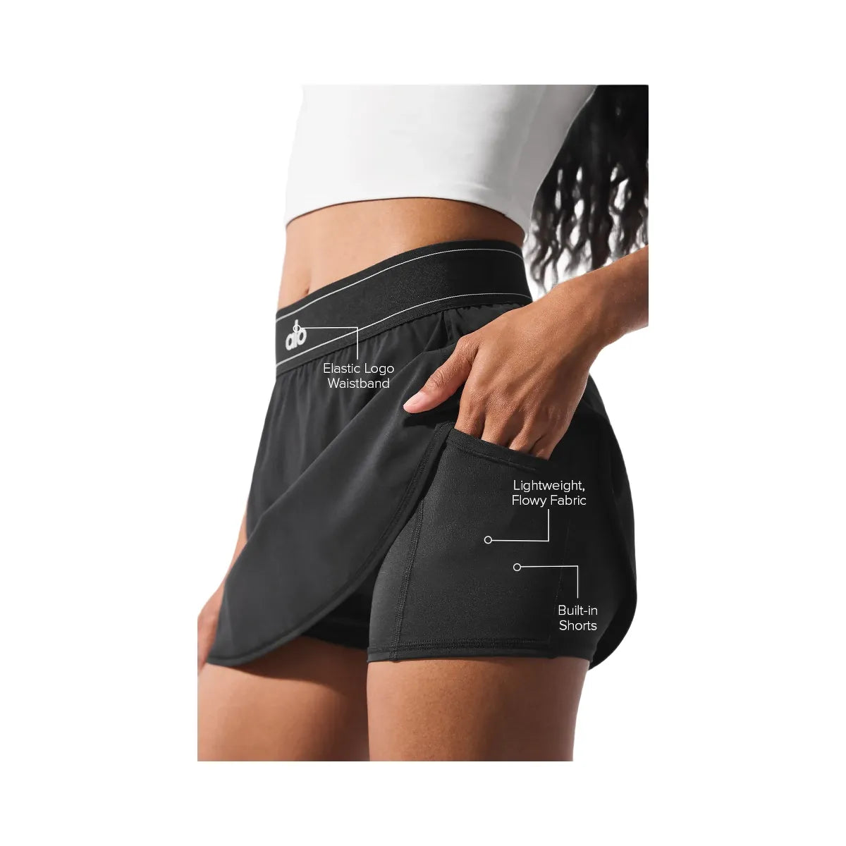Alo Women's Match Point Tennis Skirt - Black