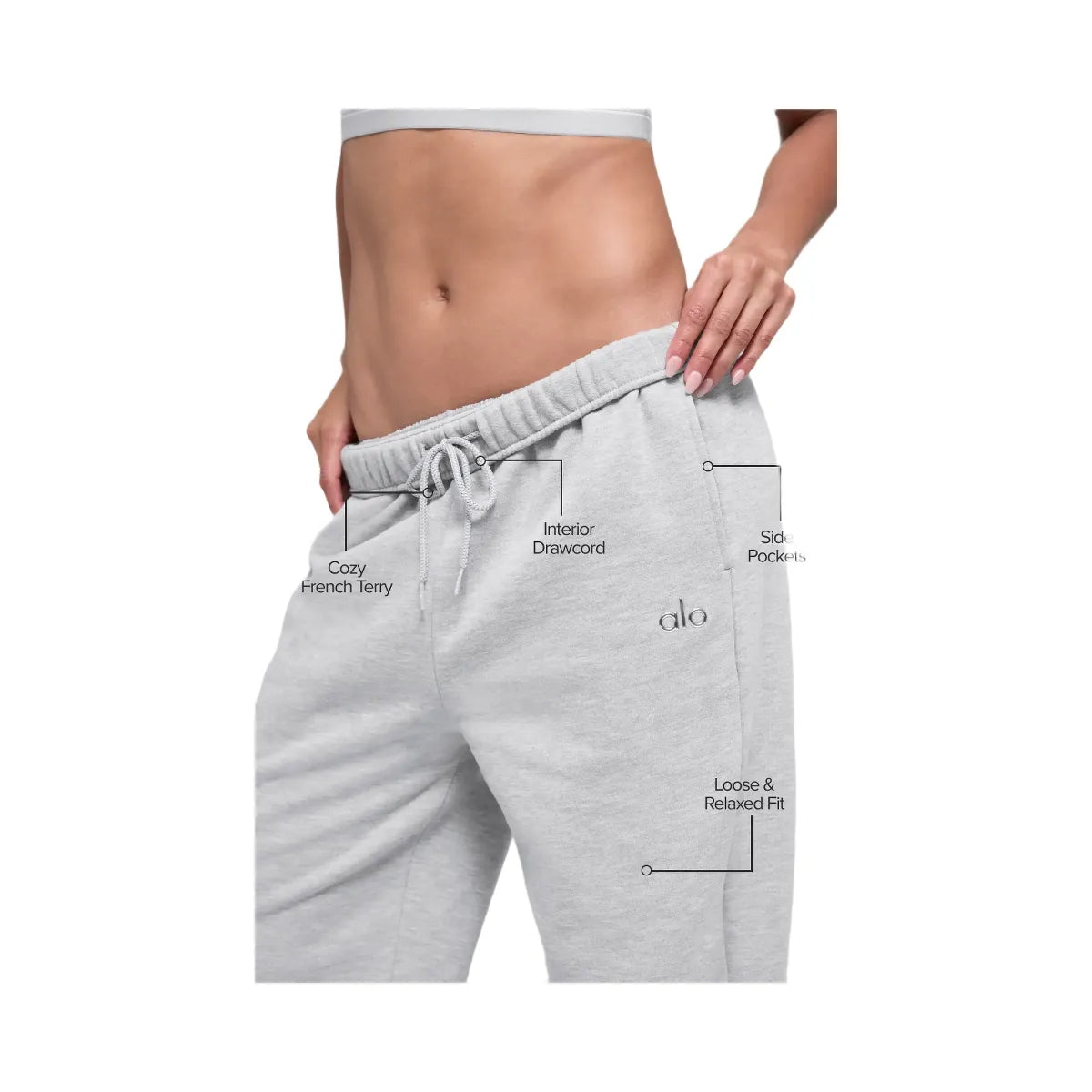 Alo Women's Accolade Straight Leg Sweatpant - Athletic Heather Grey