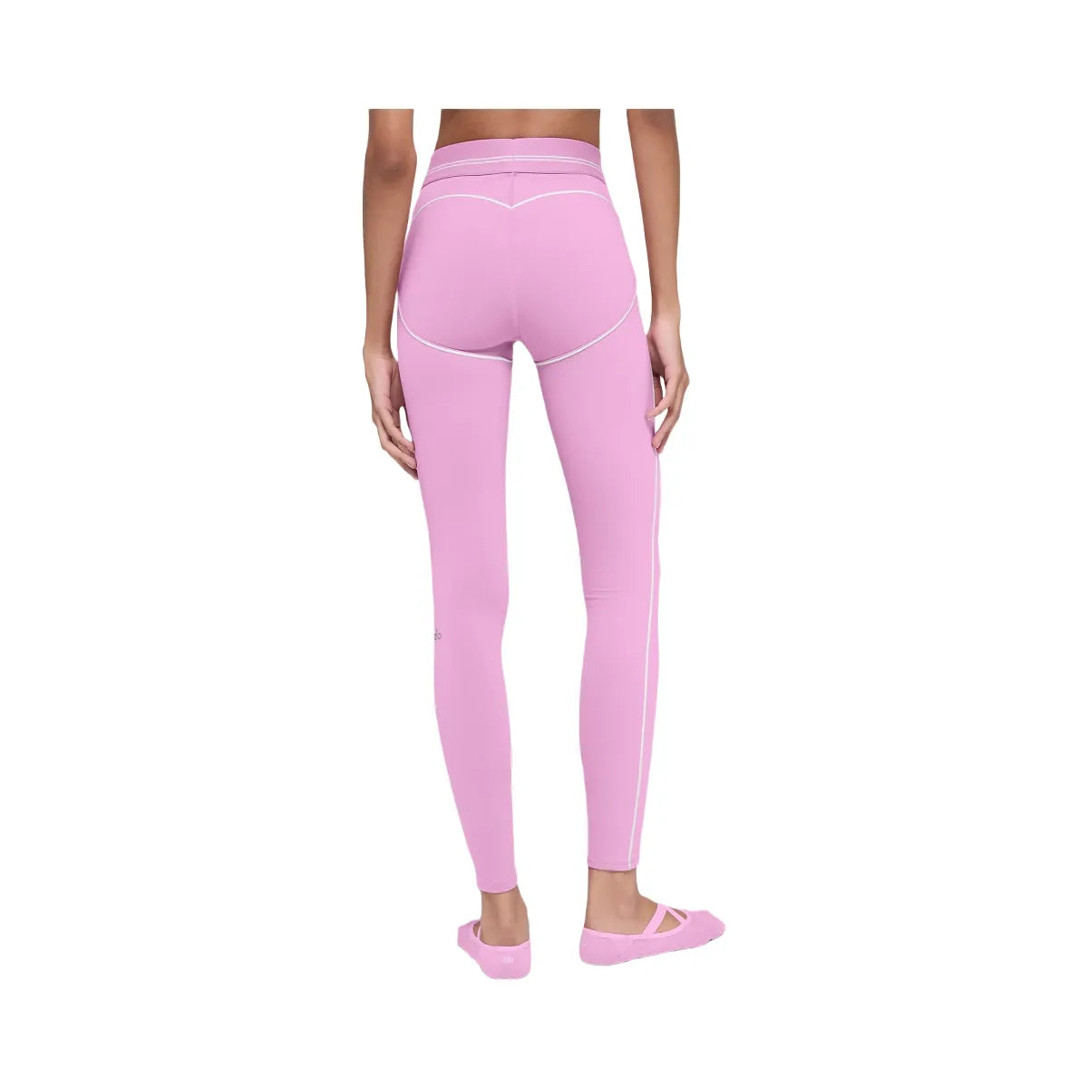 Alo Women's Airbrush High-Waist 7/8 Heart Throb Legging - Candy Heart Pink/White
