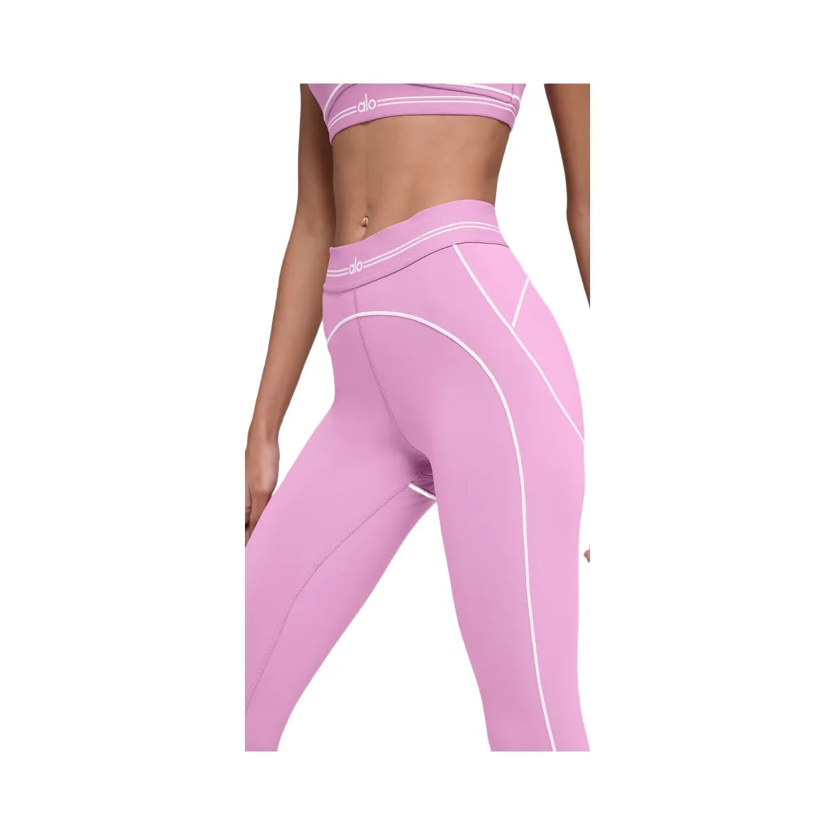 Alo Women's Airbrush High-Waist 7/8 Heart Throb Legging - Candy Heart Pink/White