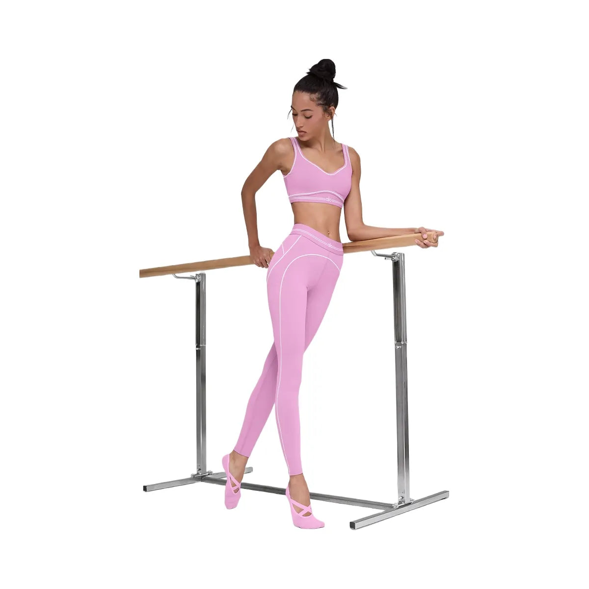 Alo Women's Airbrush High-Waist 7/8 Heart Throb Legging - Candy Heart Pink/White