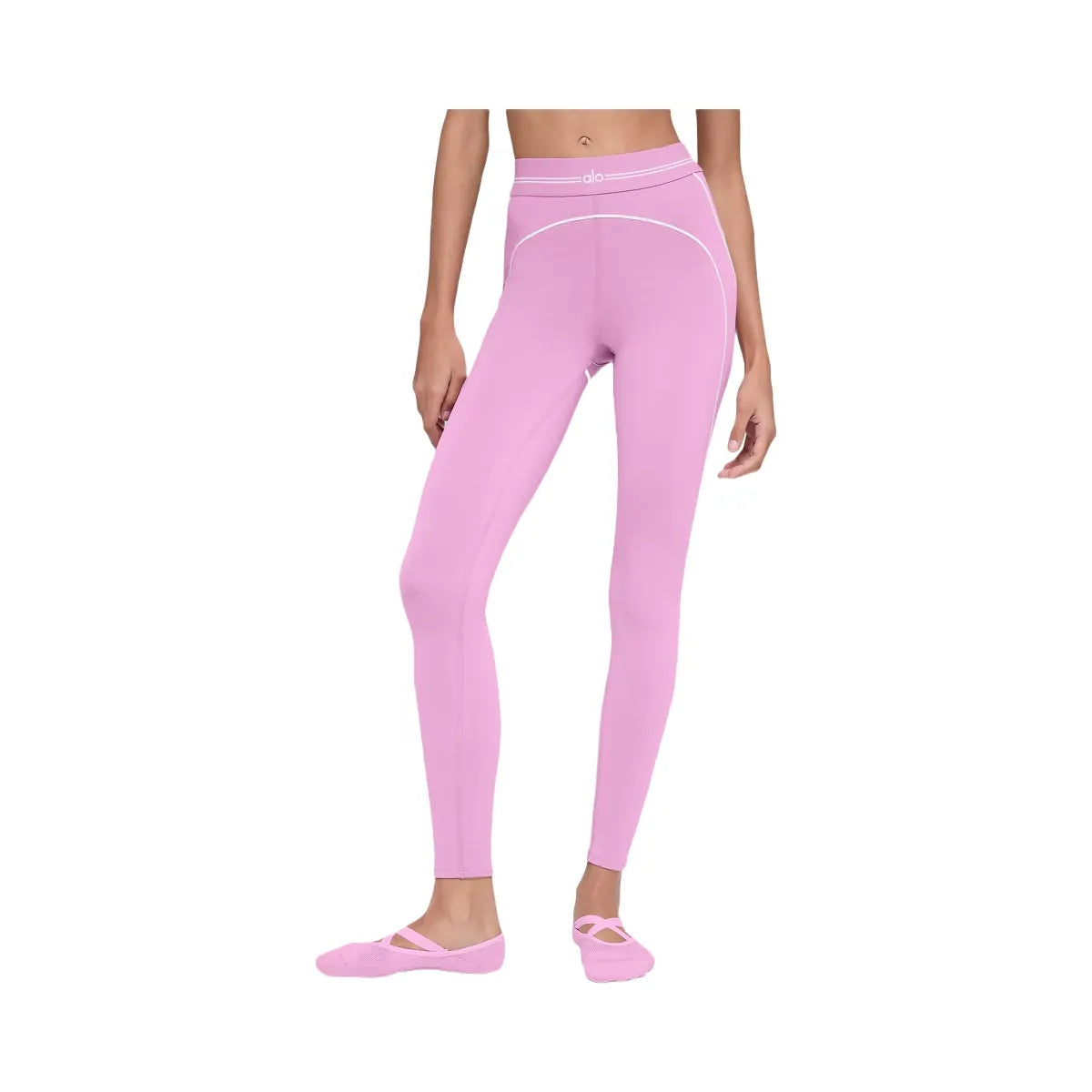 Alo Women's Airbrush High-Waist 7/8 Heart Throb Legging - Candy Heart Pink/White