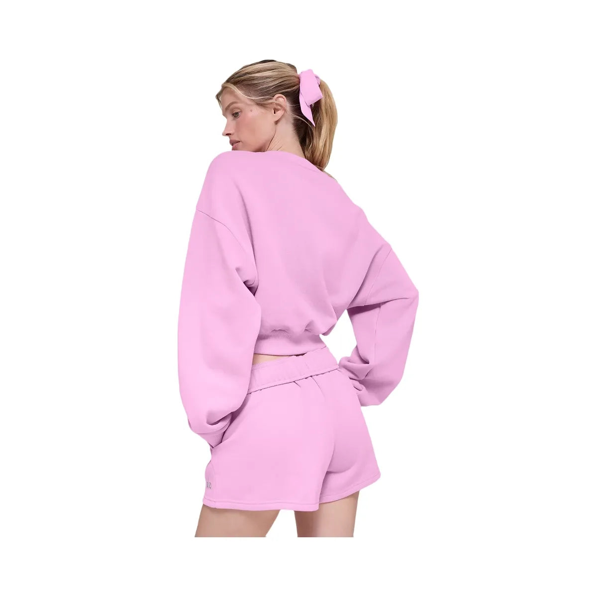 Alo Women's Cropped Accolade Crewneck - Candy Heart Pink