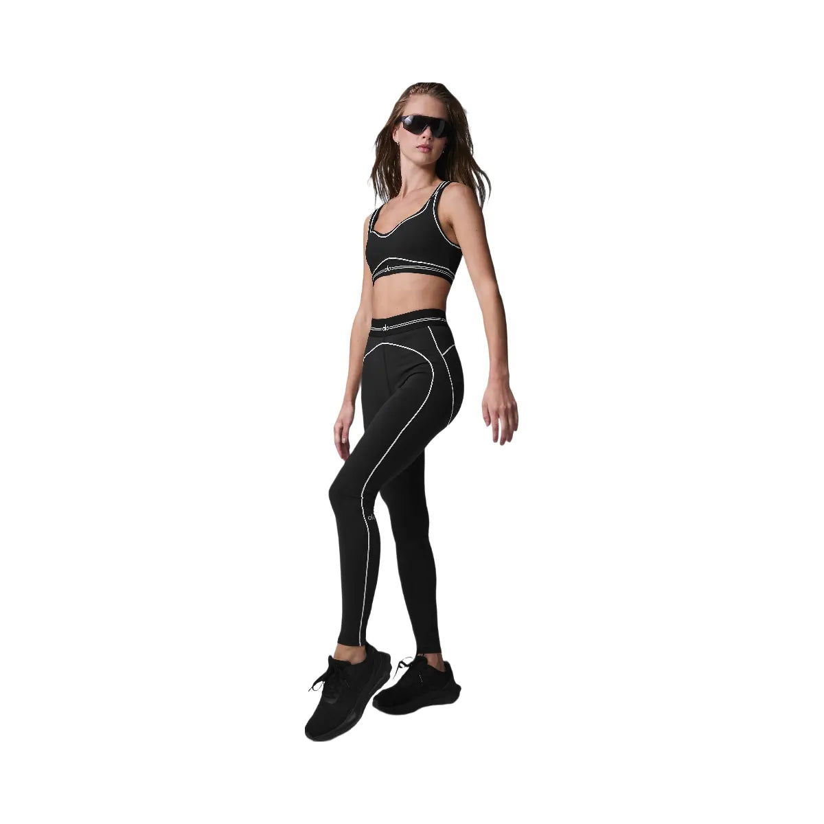 Alo Women's Airbrush Heart Throb Bra - Black/White