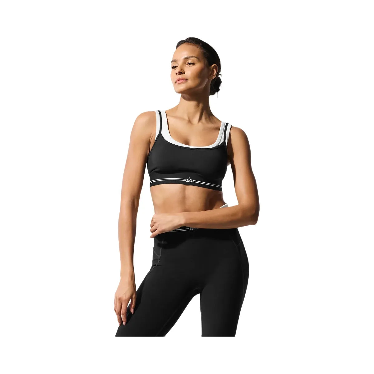 Alo Women's Airbrush Better Together Bra - Black/White