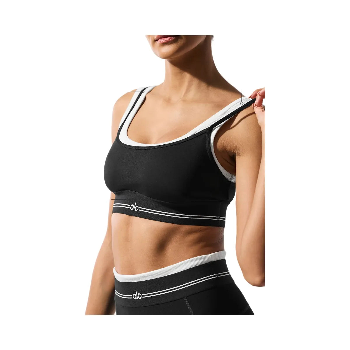 Alo Women's Airbrush Better Together Bra - Black/White