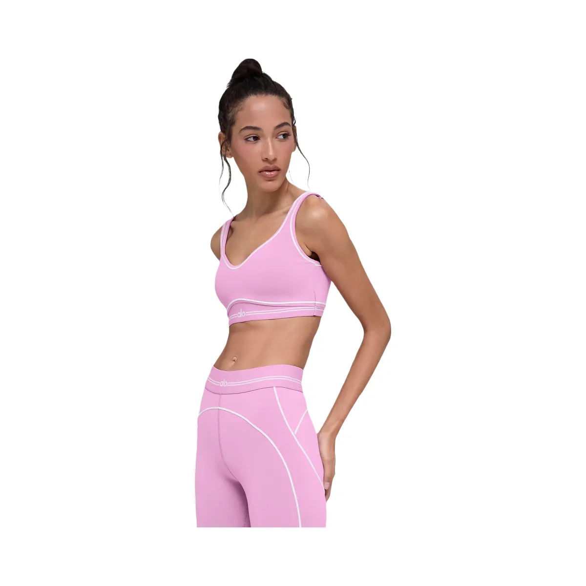 Alo Women's Airbrush Heart Throb Bra - Candy Heart Pink/White