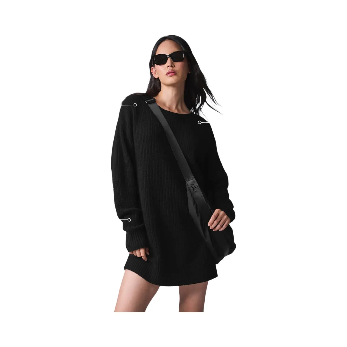 Alo Women's Cashmere Plush Waffle Dress - Black