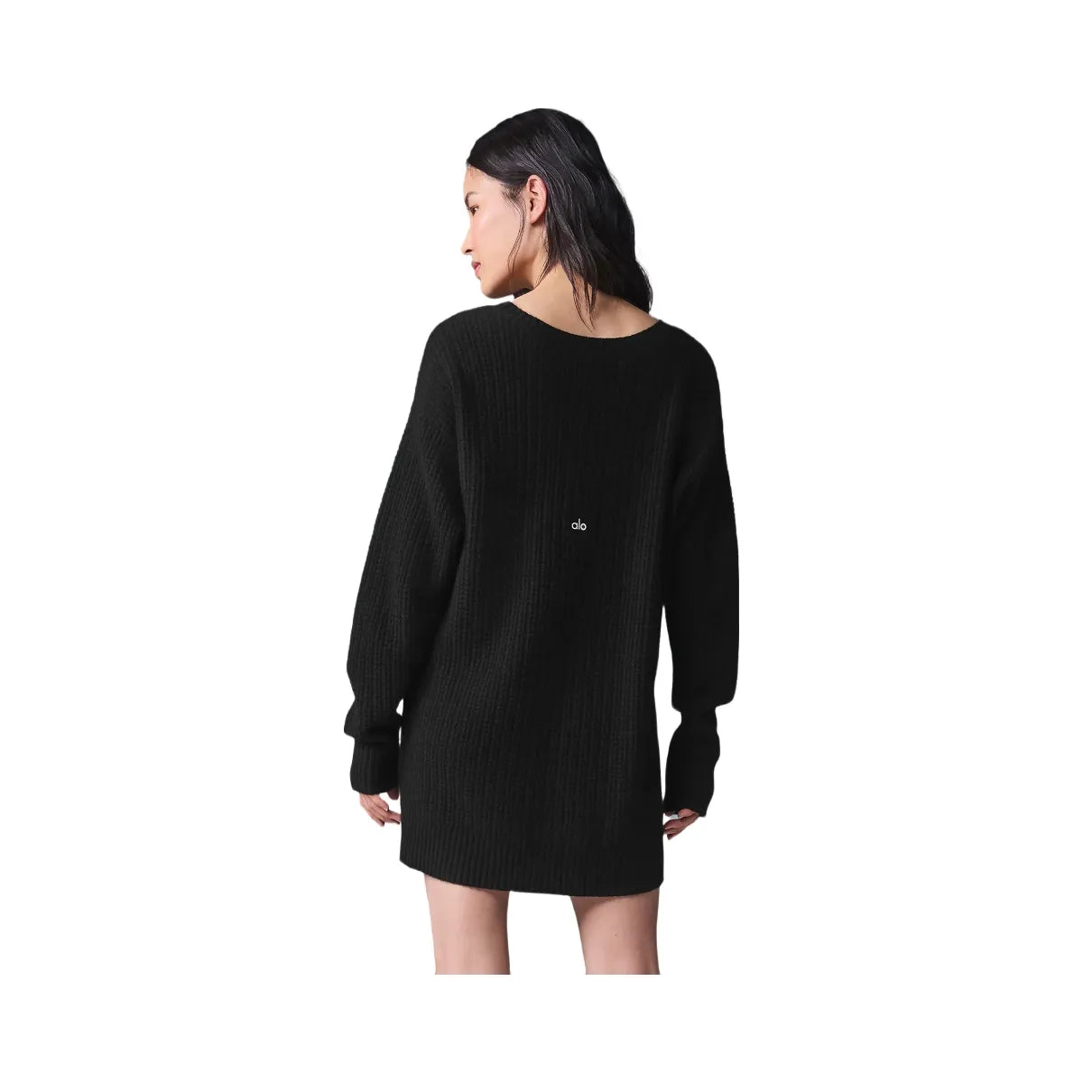 Alo Women's Cashmere Plush Waffle Dress - Black