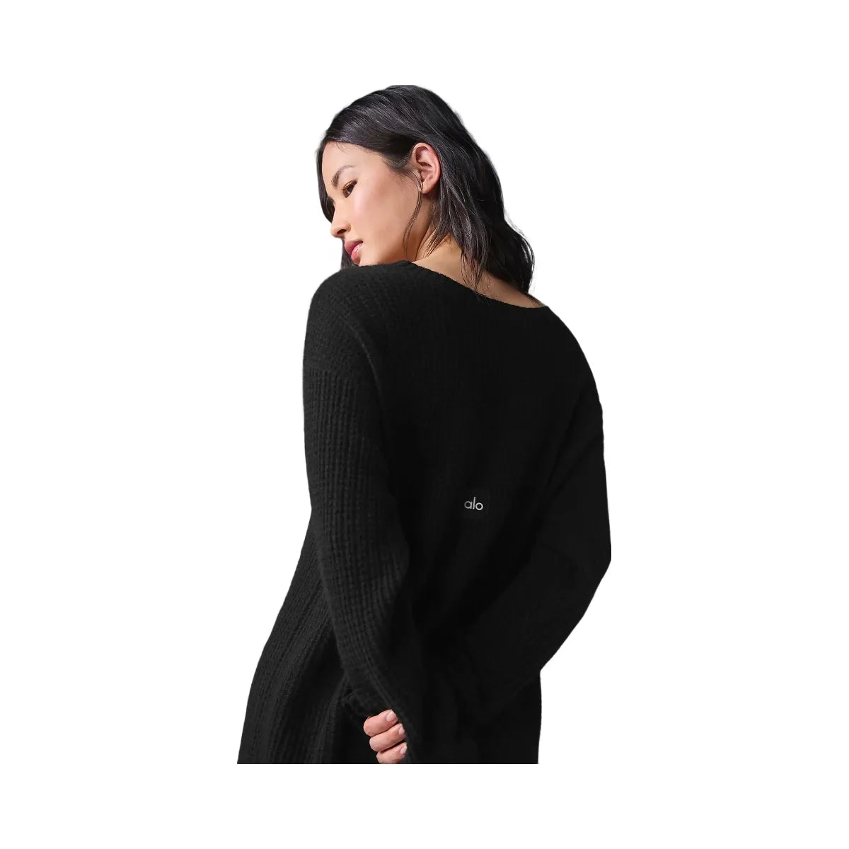 Alo Women's Cashmere Plush Waffle Dress - Black