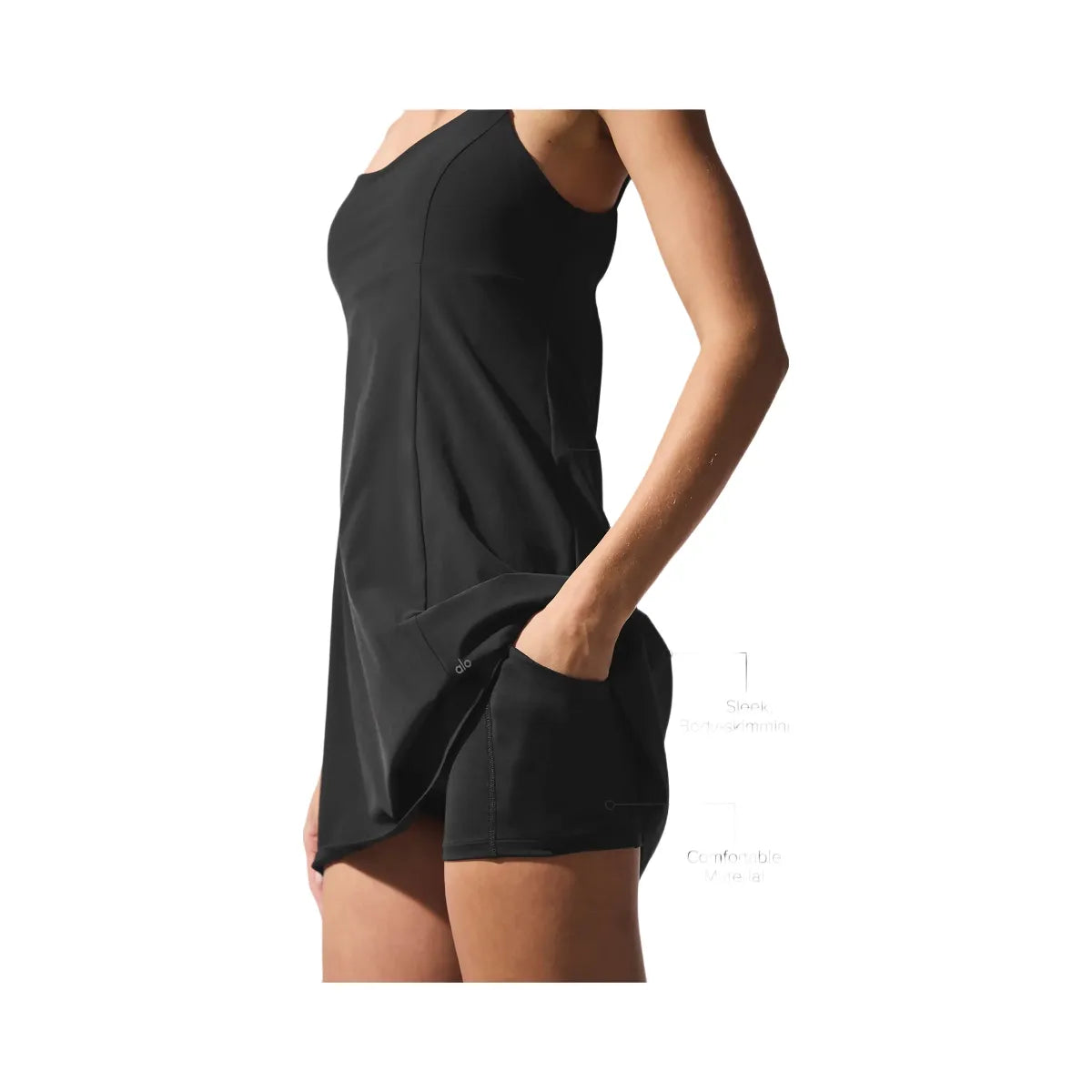 Alo Women's Breezy Tennis Dress - Black