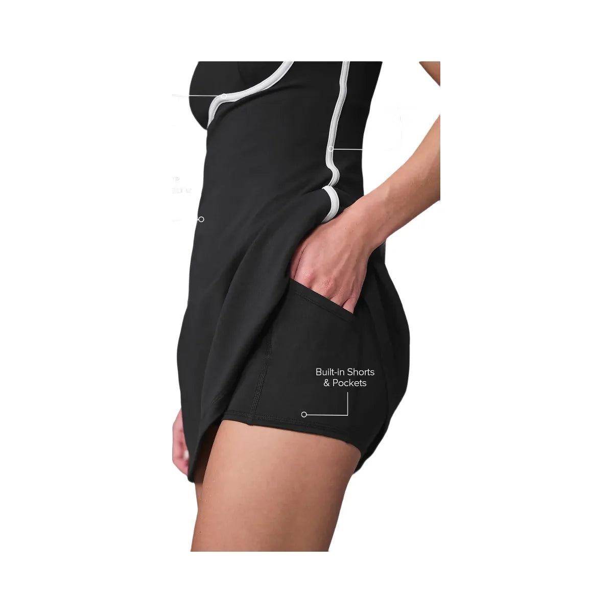 Alo Women's Airbrush Streamlined Dress - Black/White