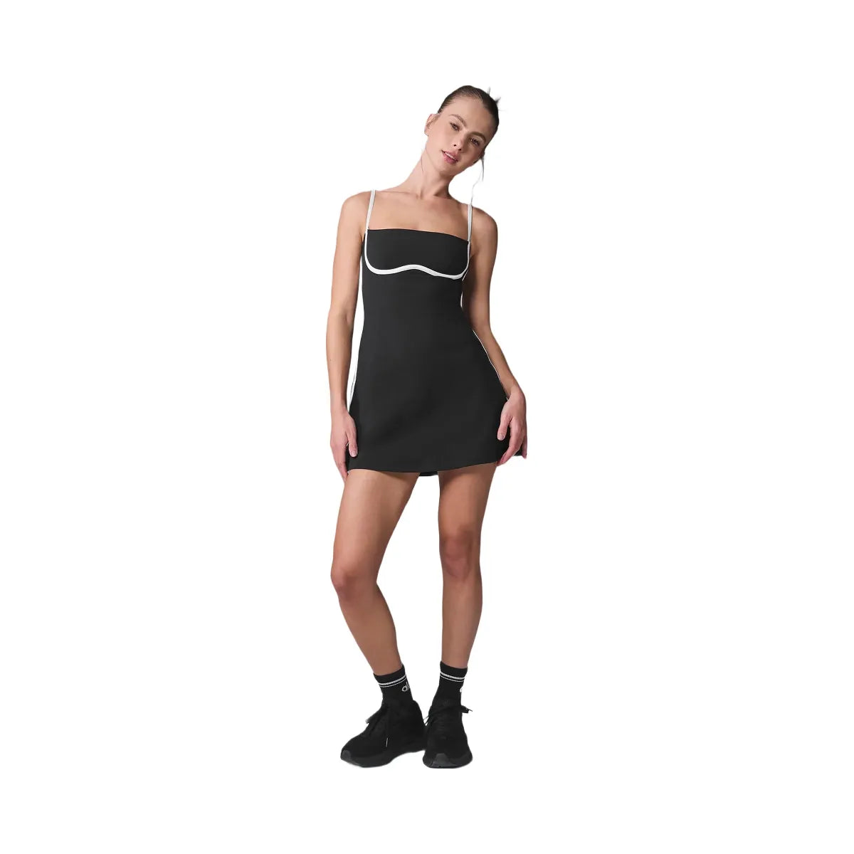 Alo Women's Airbrush Streamlined Dress - Black/White