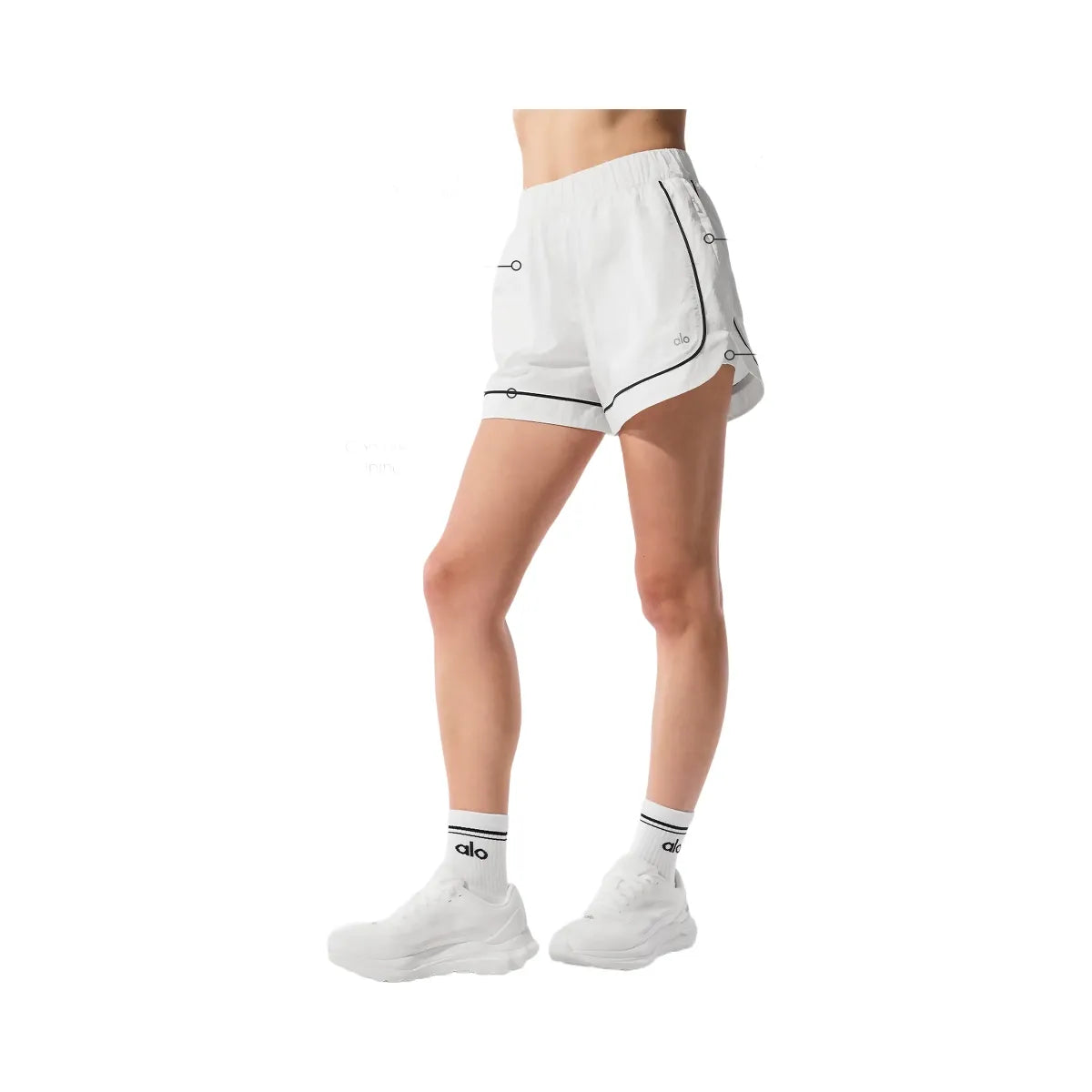 Alo Women's Motivate Track Short - White/Black
