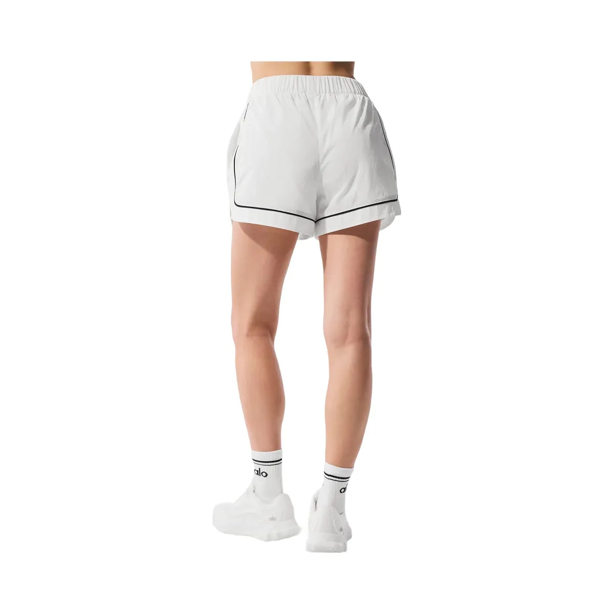 Alo Women's Motivate Track Short - White/Black