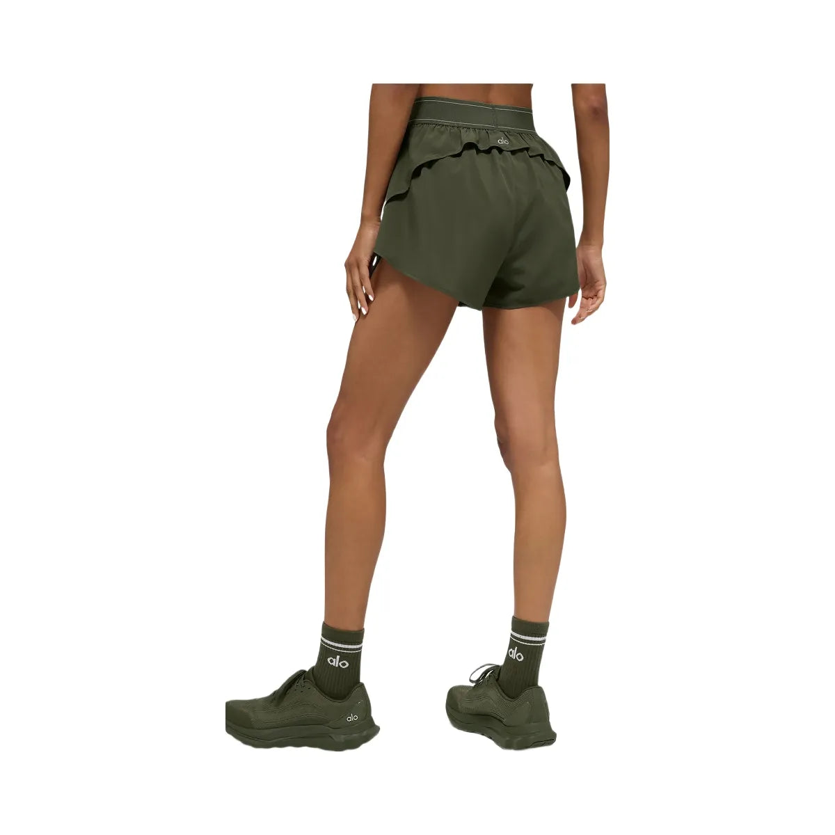 Alo Women's Match Point Short - Green Olive