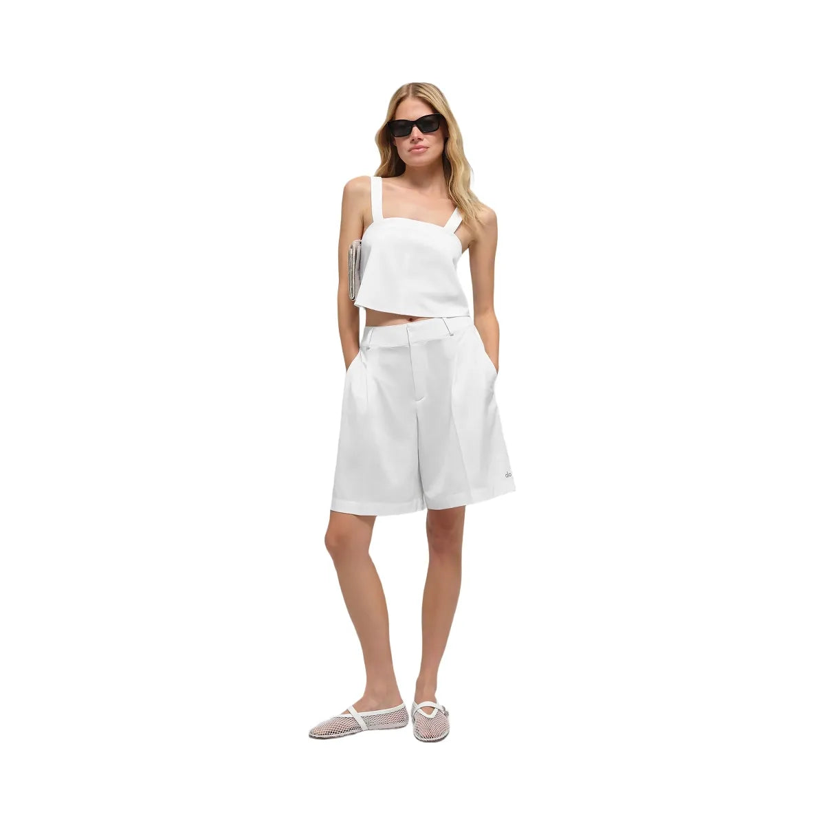 Alo Women's High-Waist Dreamscape Short - Semi Sheer White