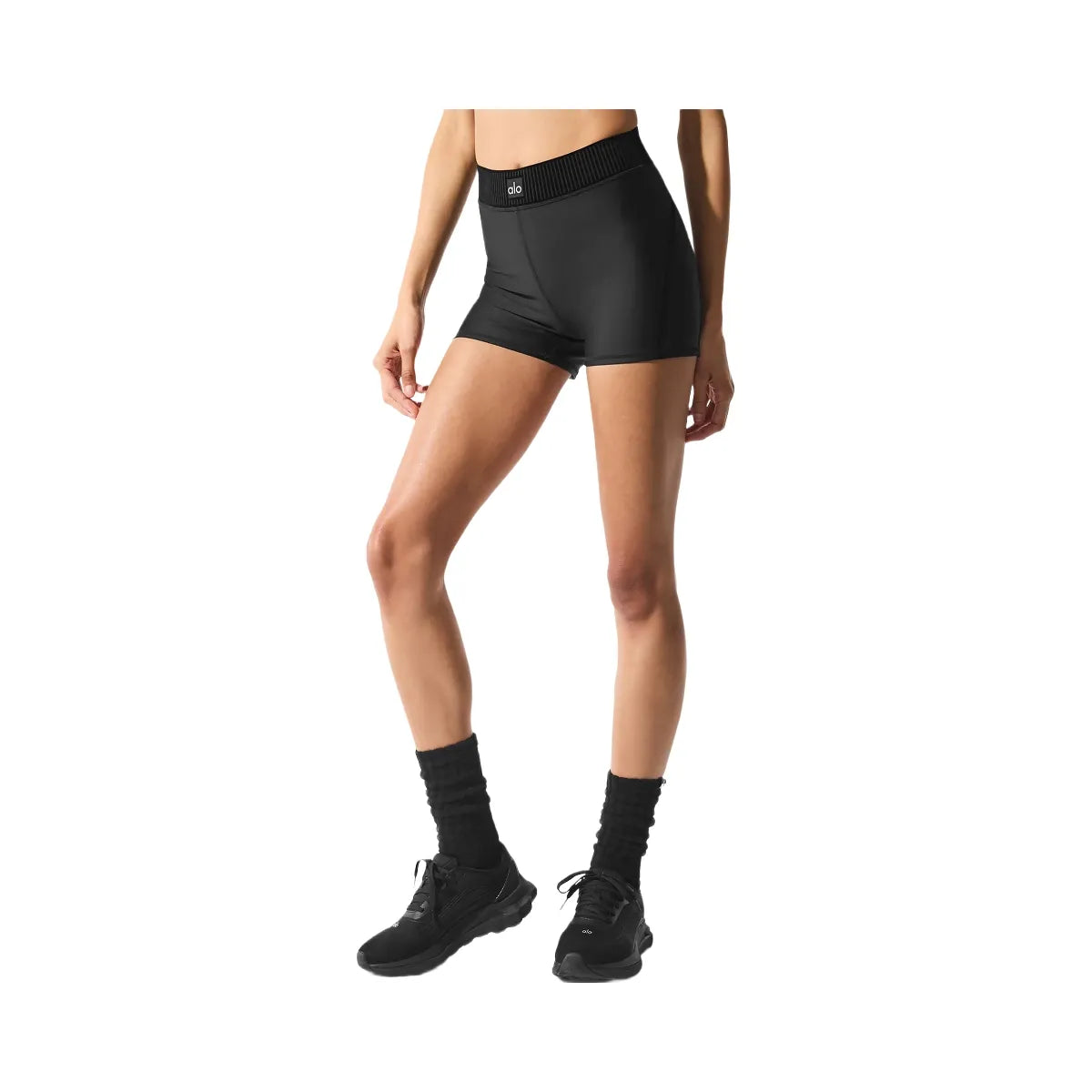 Alo Women's Airlift High-Waist Line Up Short - Black