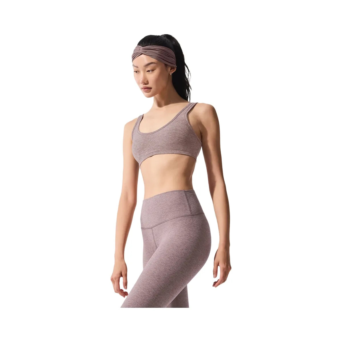 Alo Women's Alosoft Center Stage Bra - Dark Pink Quartz Heather