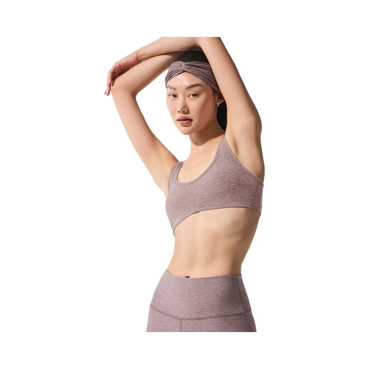 Alo Women's Alosoft Center Stage Bra - Dark Pink Quartz Heather