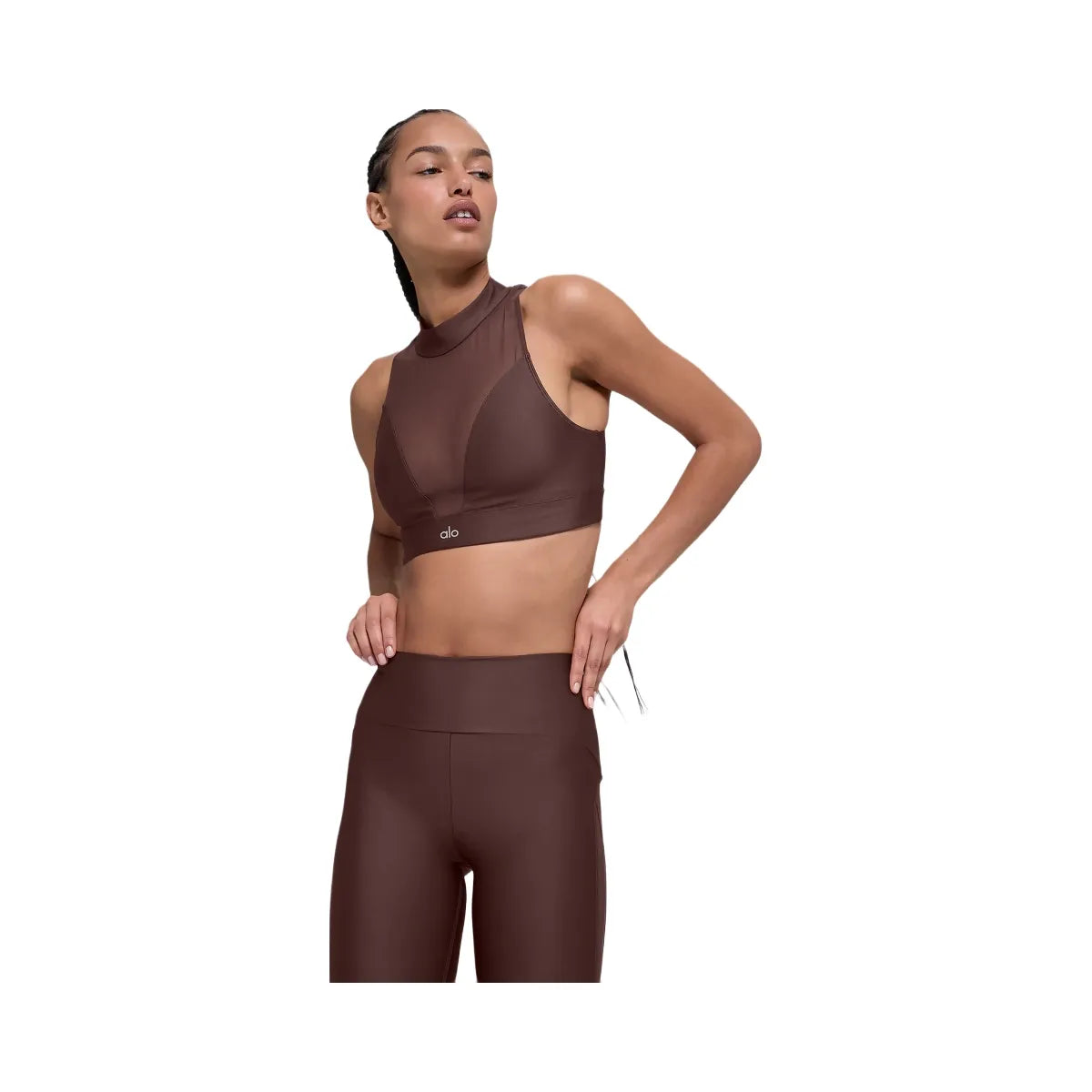 Alo Women's Airlift Mesh Infatuation Bra - Brownstone