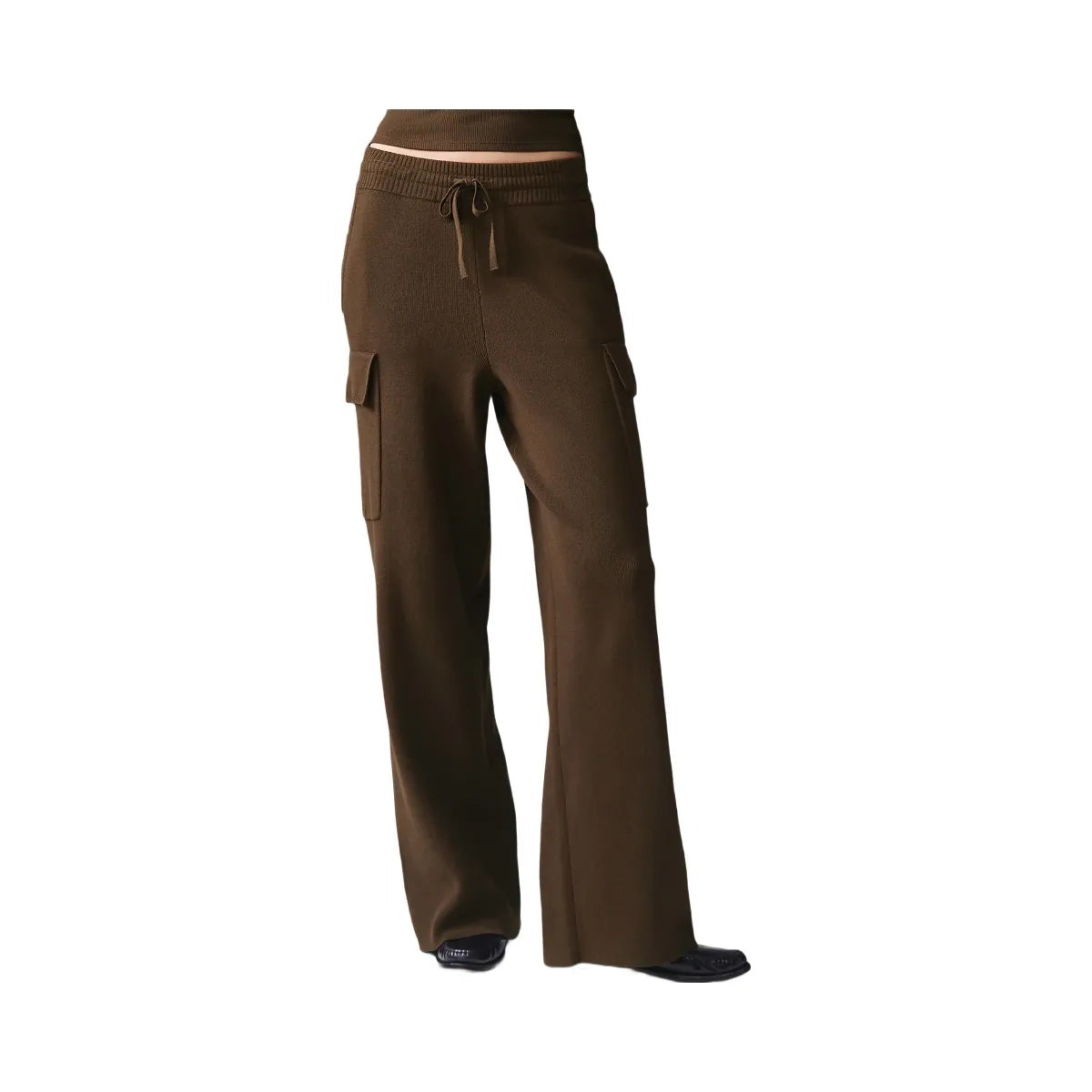 Alo Women's Scholar Knit High-Waist Cargo Pant - Espresso