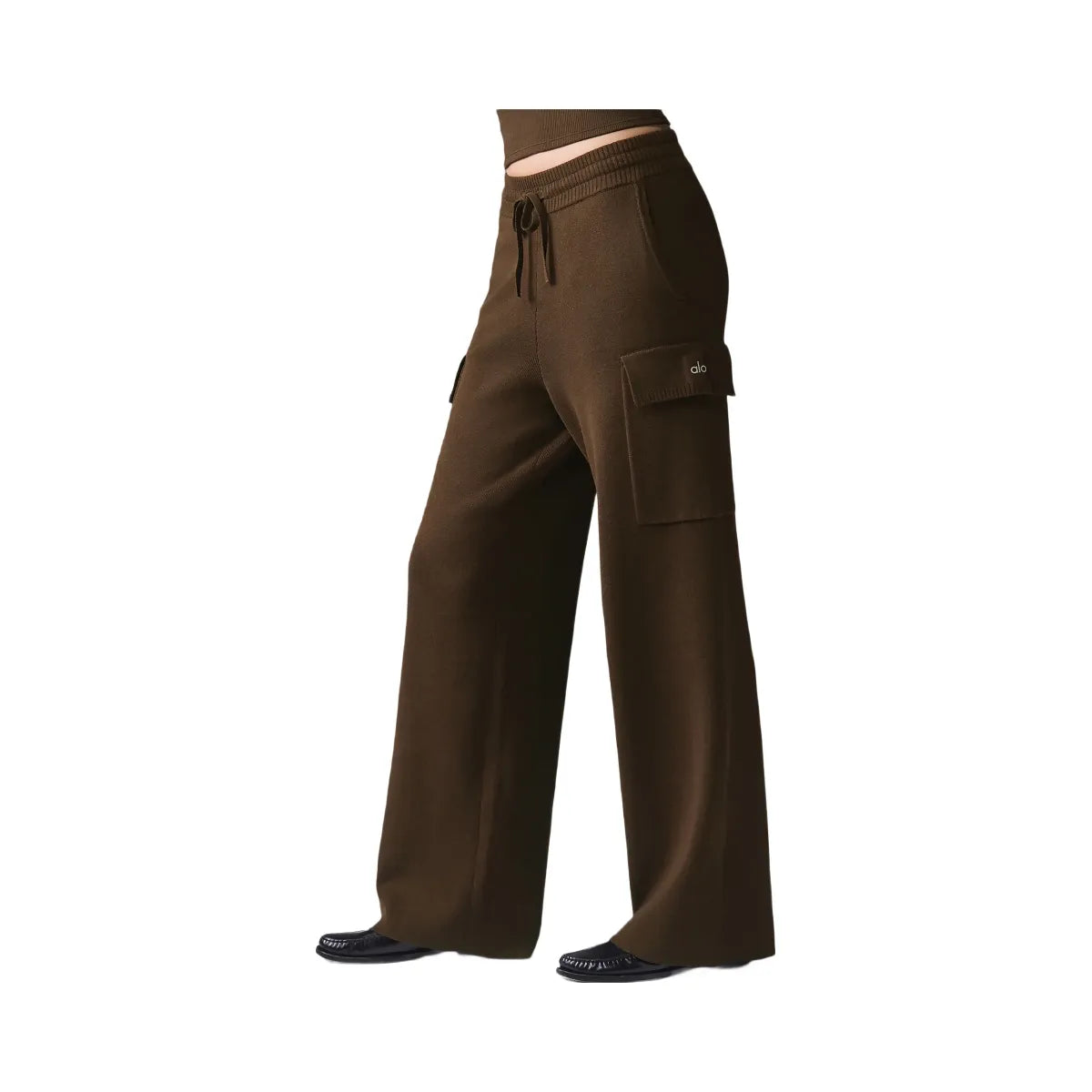 Alo Women's Scholar Knit High-Waist Cargo Pant - Espresso