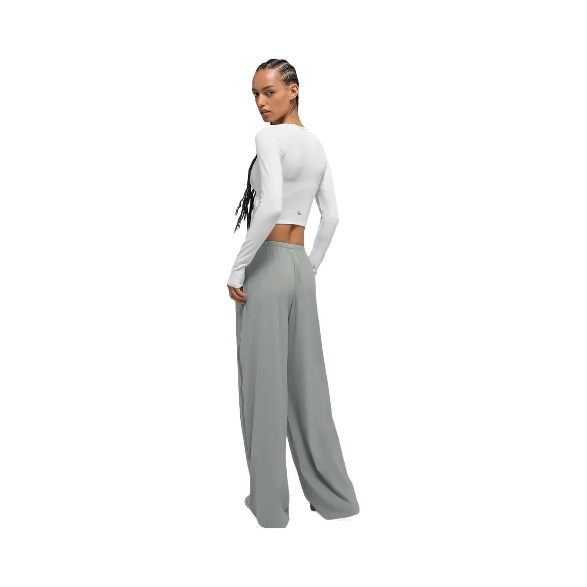 Alo Women's Breezy Wide Leg Pant (Long) - Lunar Grey