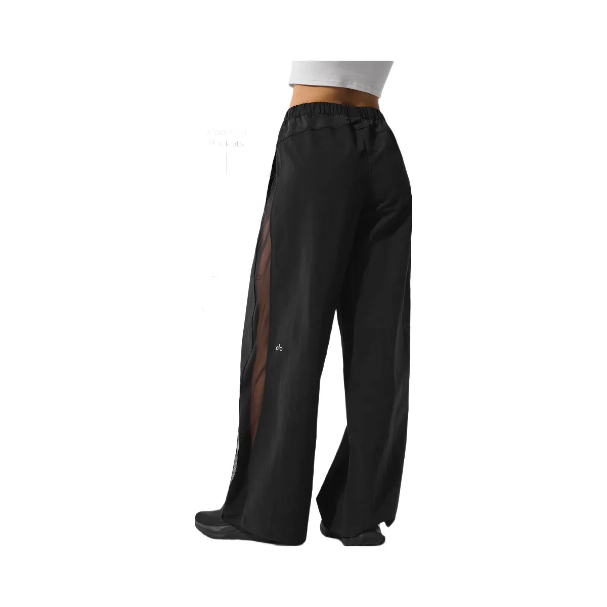 Alo Women's High-Waist Origin Wide Leg Track Pant - Black